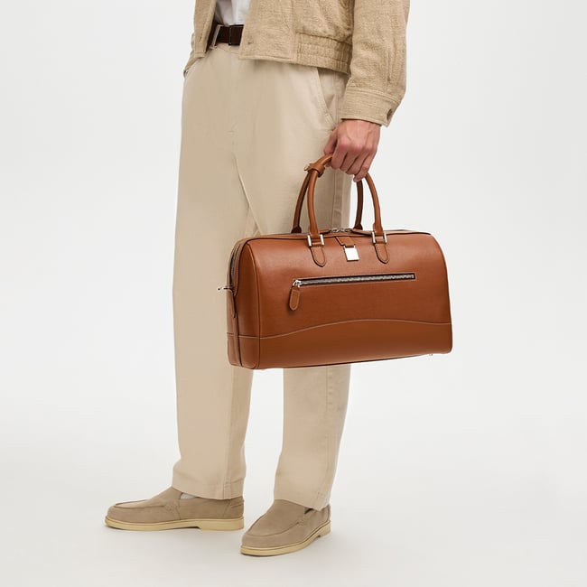 Connaught Flight Work Bag Tan Saffiano
