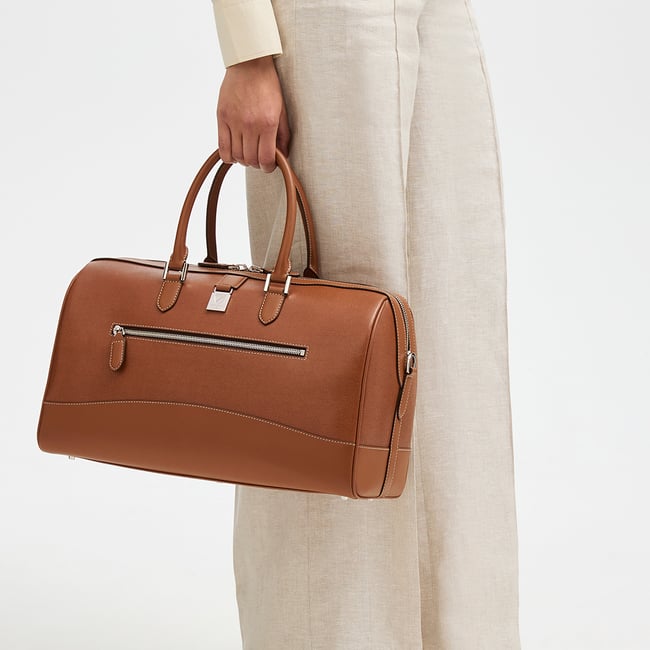 Connaught Flight Work Bag Tan Saffiano