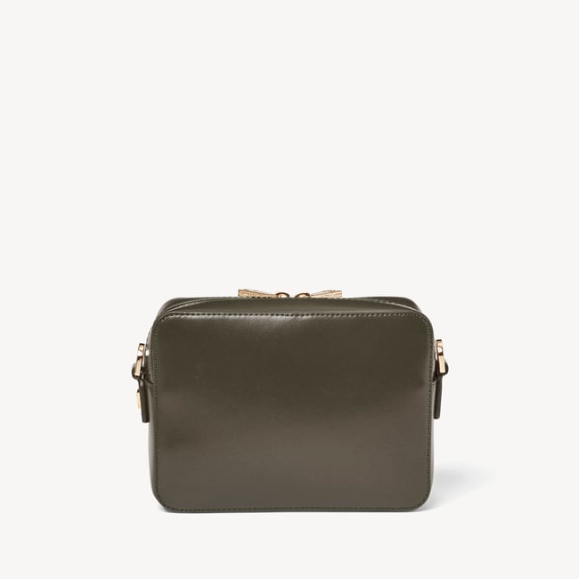 Camera Crossbody Evergreen Woven Leather