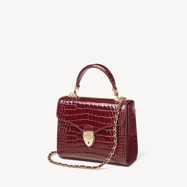 Midi Mayfair® Merlot Patent Croc