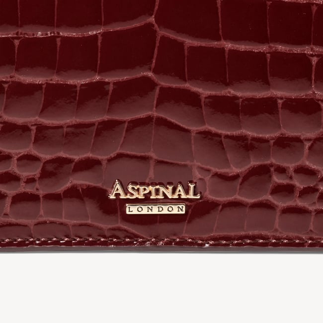 Eliza Clutch Merlot Patent Croc