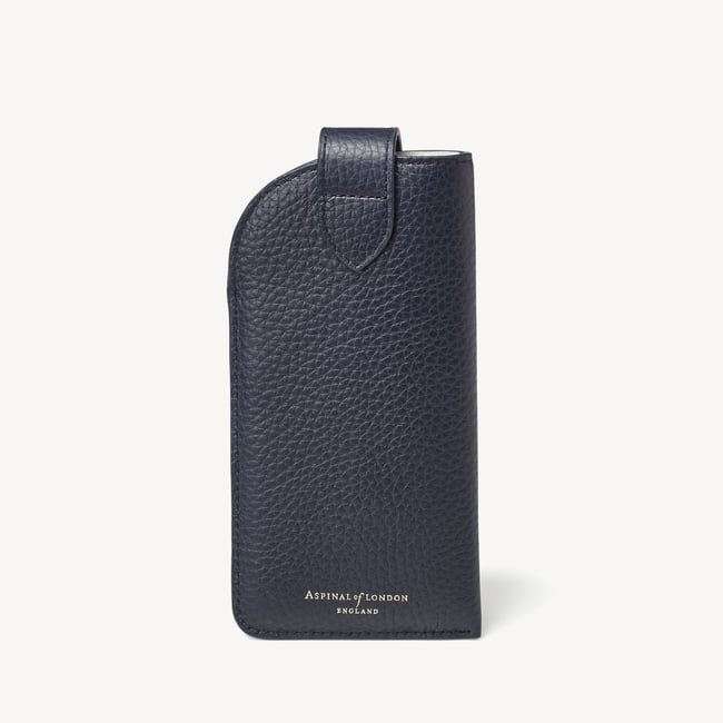 Glasses Case with Tab Navy Pebble