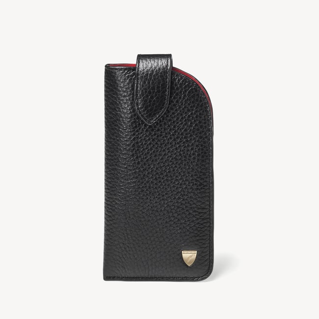 Glasses Case with Tab Black Pebble