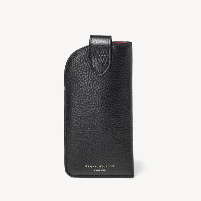 Glasses Case with Tab Black Pebble