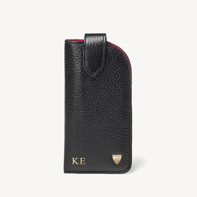 Glasses Case with Tab Black Pebble
