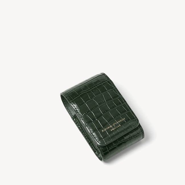 Duo Lipstick Case Deep Shine Evergreen Small Croc