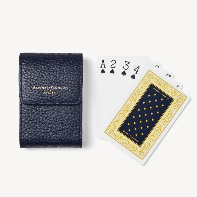 Playing Cards & Holder Navy Pebble