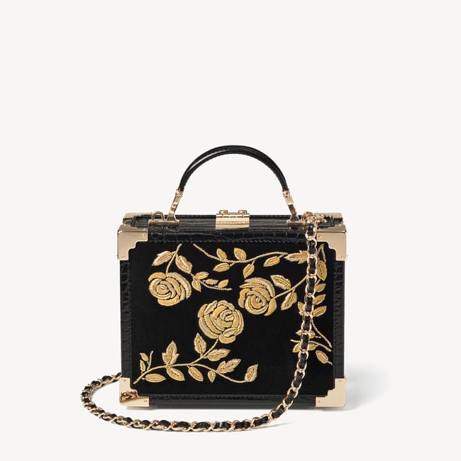 Trunk Gold Rose Hand Embroidery
