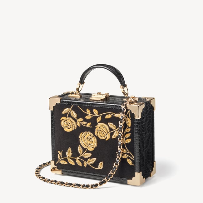 Trunk Gold Rose Hand Embroidery