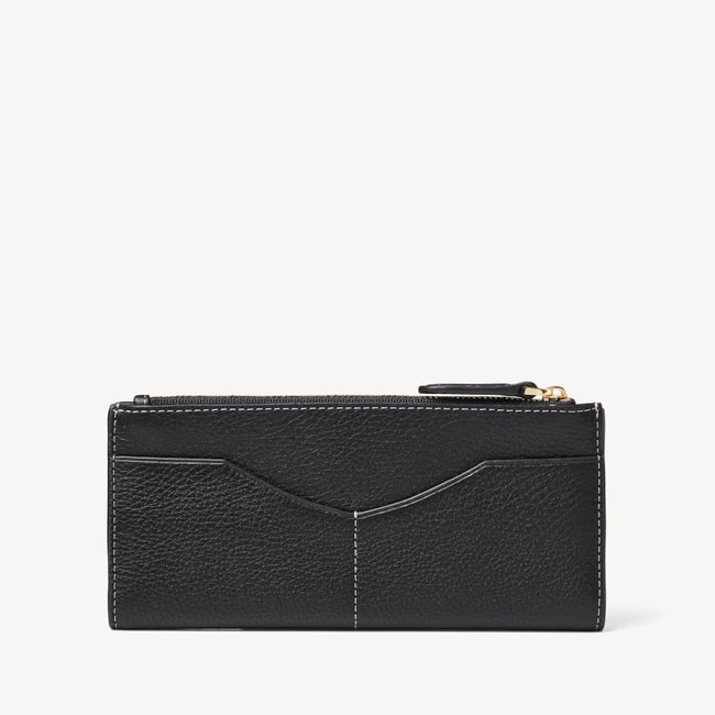 Large Hudson Wallet Black Milled Pebble