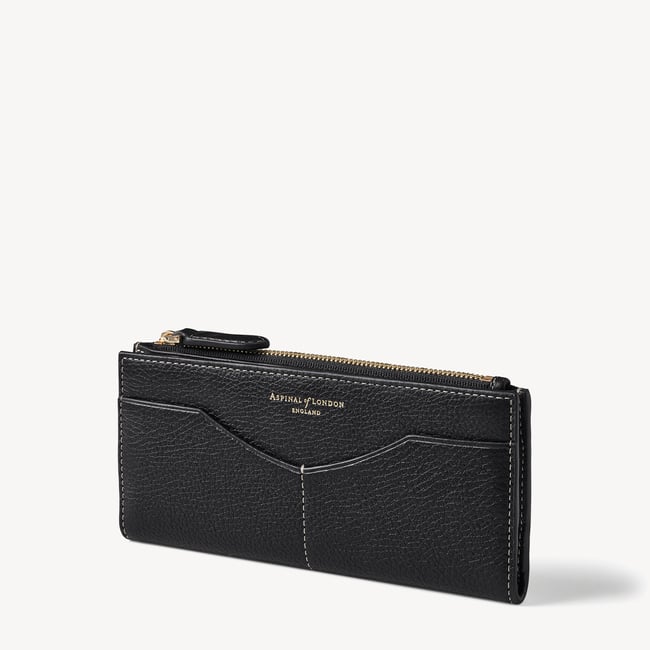 Large Hudson Wallet Black Milled Pebble