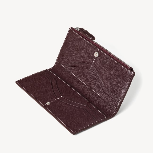 Large Hudson Wallet Wine Milled Pebble