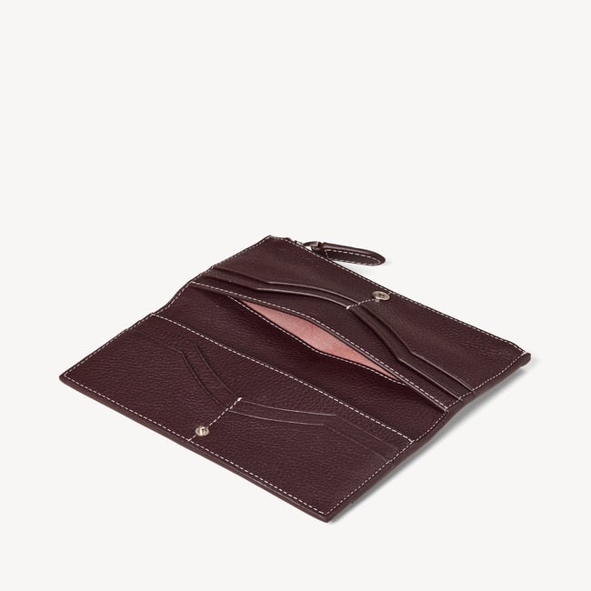 Large Hudson Wallet Wine Milled Pebble