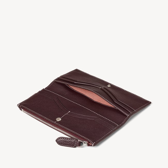 Large Hudson Wallet Wine Milled Pebble
