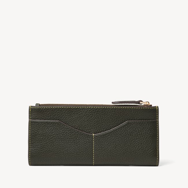 Large Hudson Wallet Forest Green Pebble