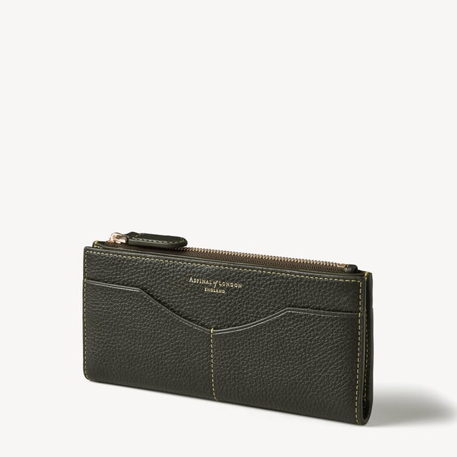 Large Hudson Wallet Forest Green Pebble