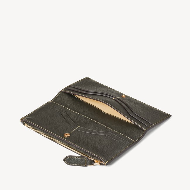 Large Hudson Wallet Forest Green Pebble