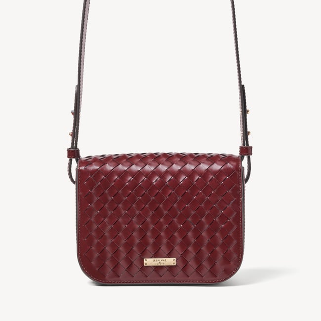 Ella Crossbody Merlot Woven Leather