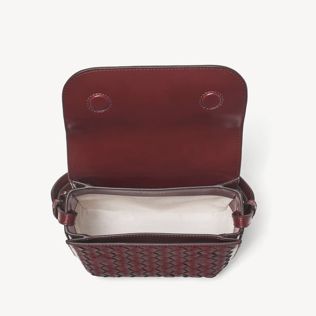 Ella Crossbody Merlot Woven Leather