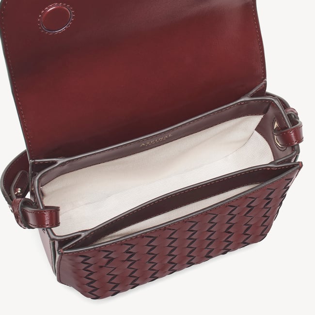 Ella Crossbody Merlot Woven Leather