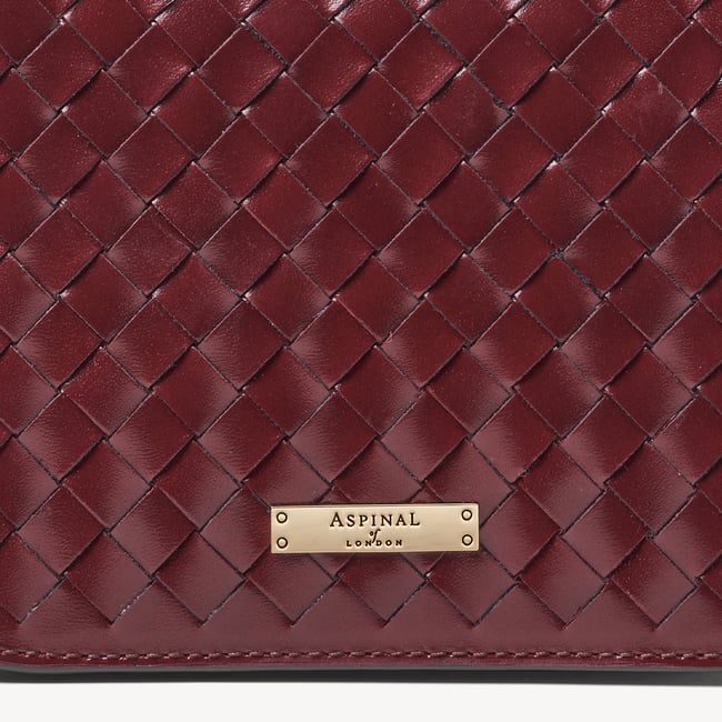 Ella Crossbody Merlot Woven Leather