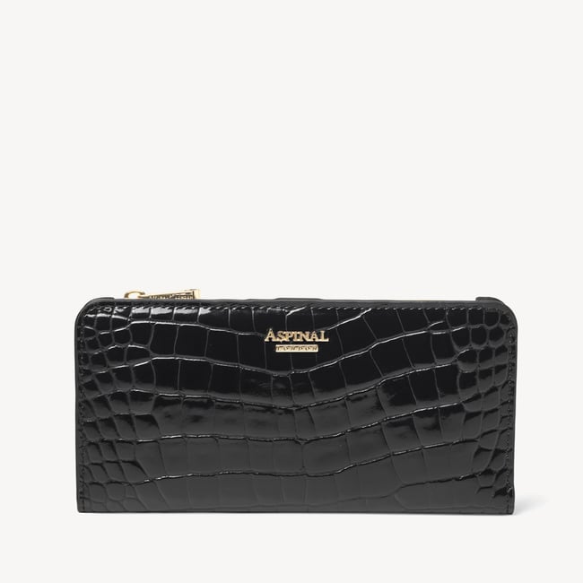 Mayfair® Large Credit Card Wallet Black Patent Croc