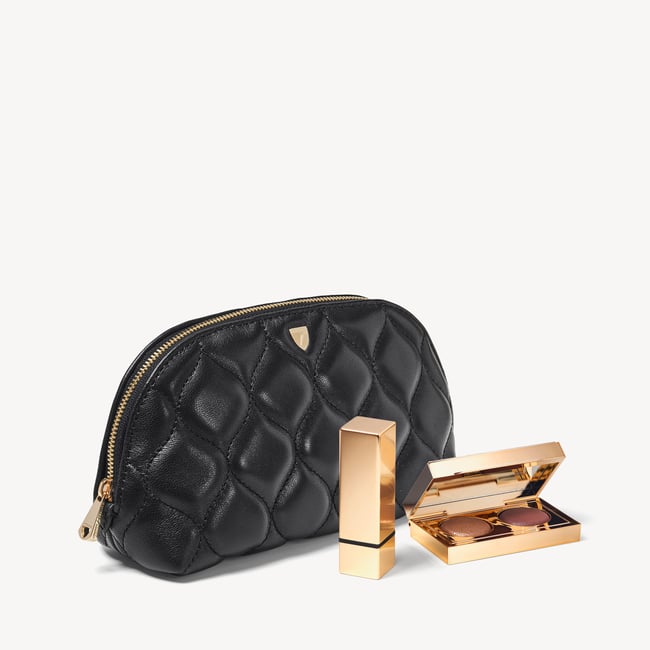 Classic Makeup Case Black Quilted Nappa
