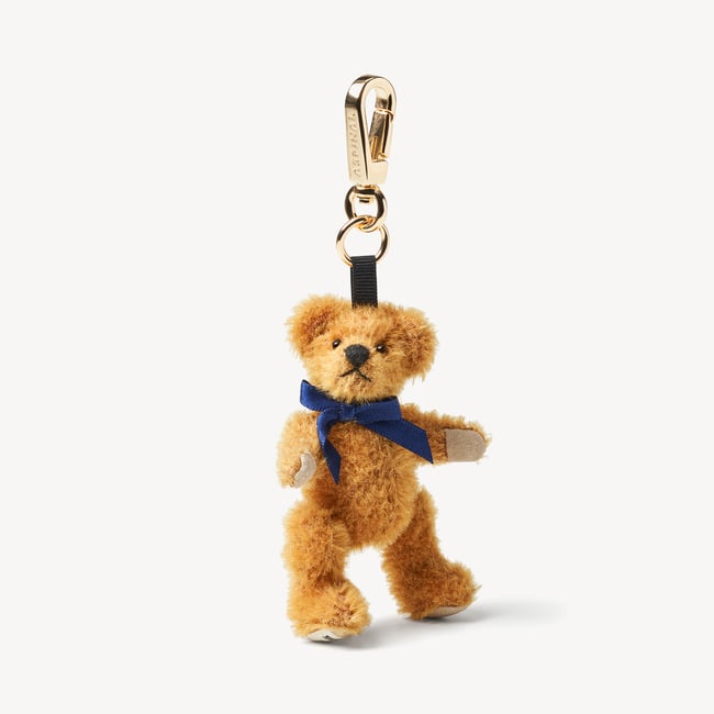 Bertie Bear Keyring Charm Mohair Teddy Bear
