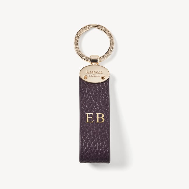 Oval Loop Keyring Fig Pebble