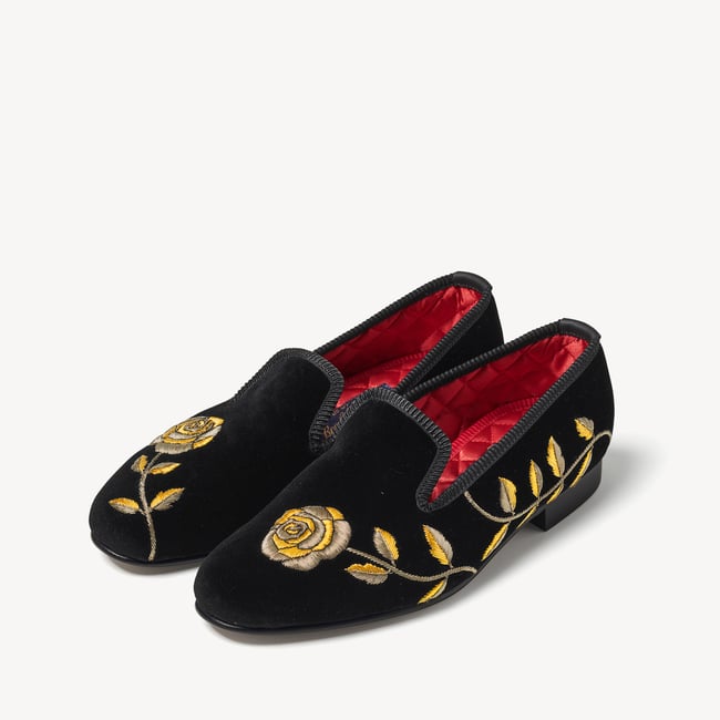 Patrick McDowell Slippers Black Velvet