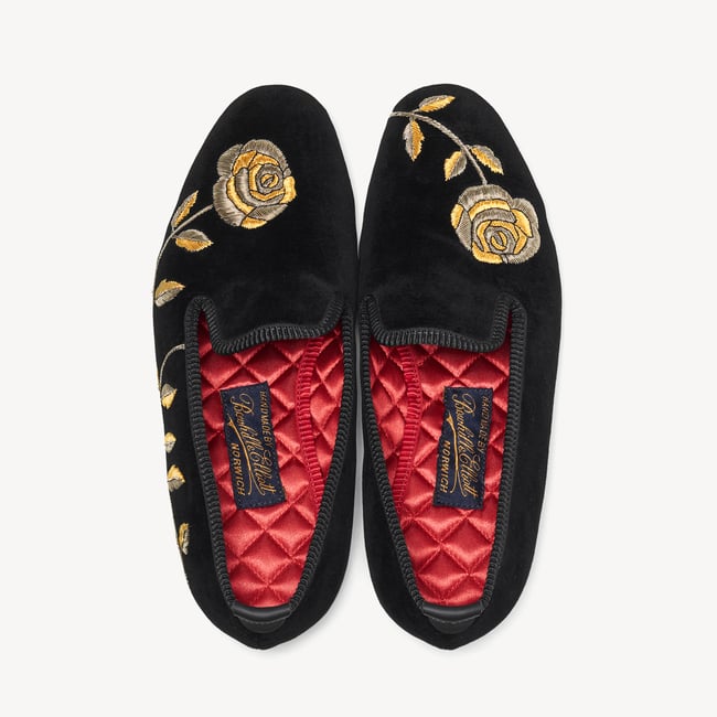 Patrick McDowell Slippers Black Velvet