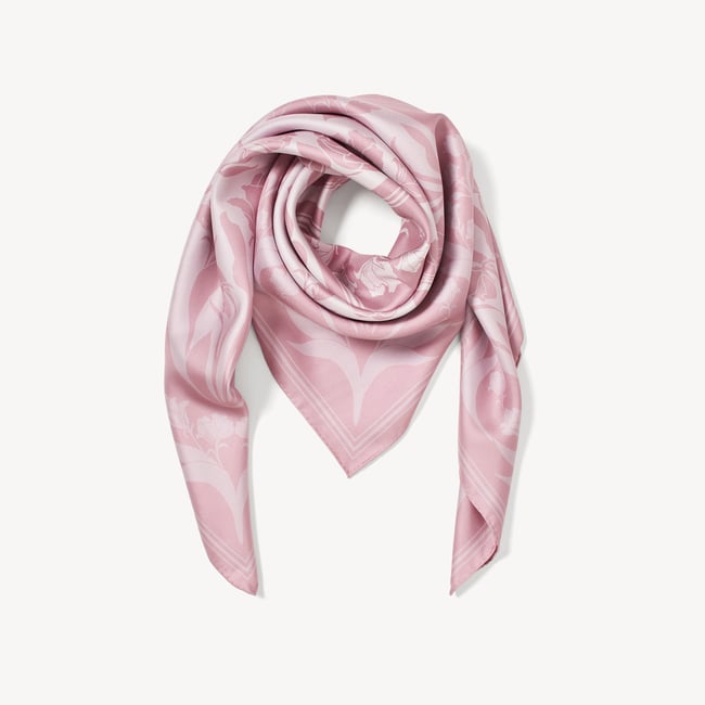 Lancashire Rose Silk Scarf Rose Pink Pure Silk