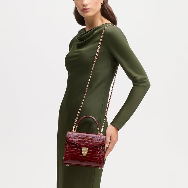 Midi Mayfair® Merlot Patent Croc
