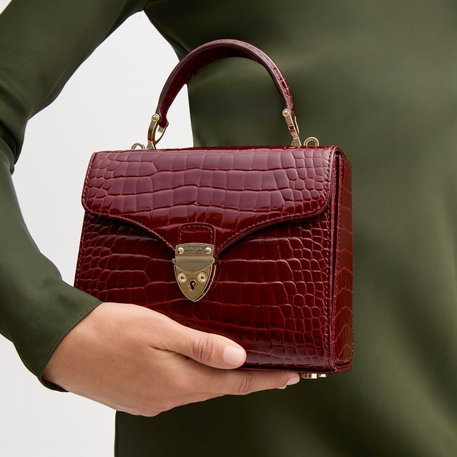 Midi Mayfair® Merlot Patent Croc