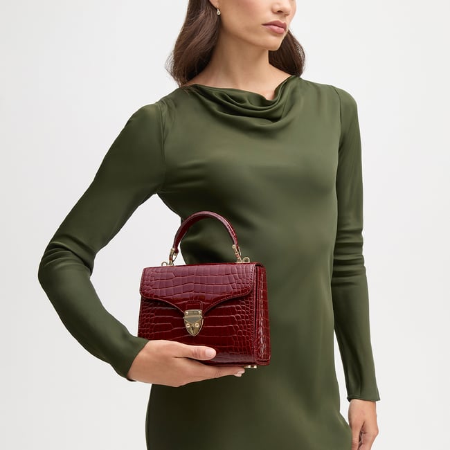 Midi Mayfair® Merlot Patent Croc