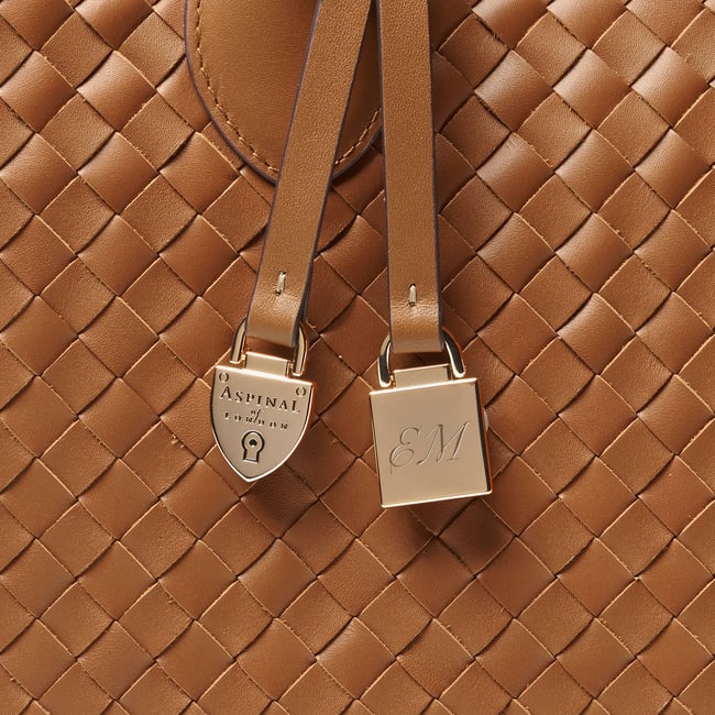 London Tote Tan Woven Leather