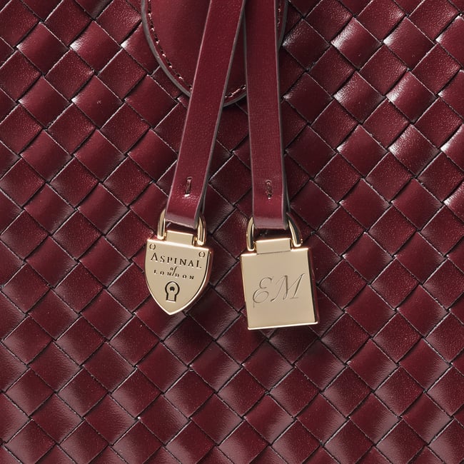 London Tote Merlot Woven Leather