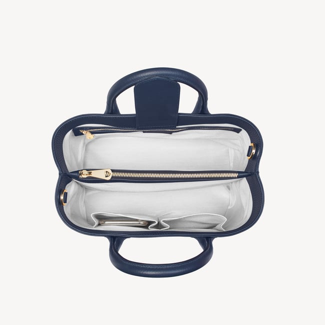 Midi London Tote Navy Pebble