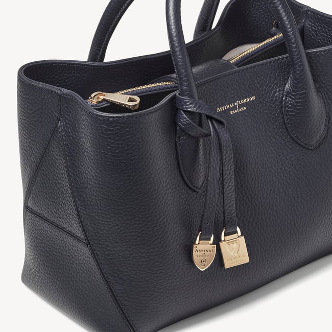 Midi London Tote Navy Pebble
