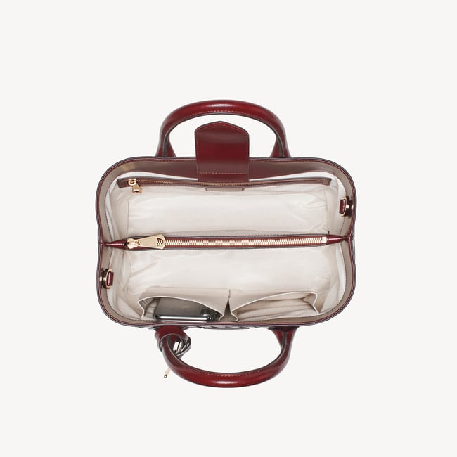 Midi London Tote Merlot Woven Leather