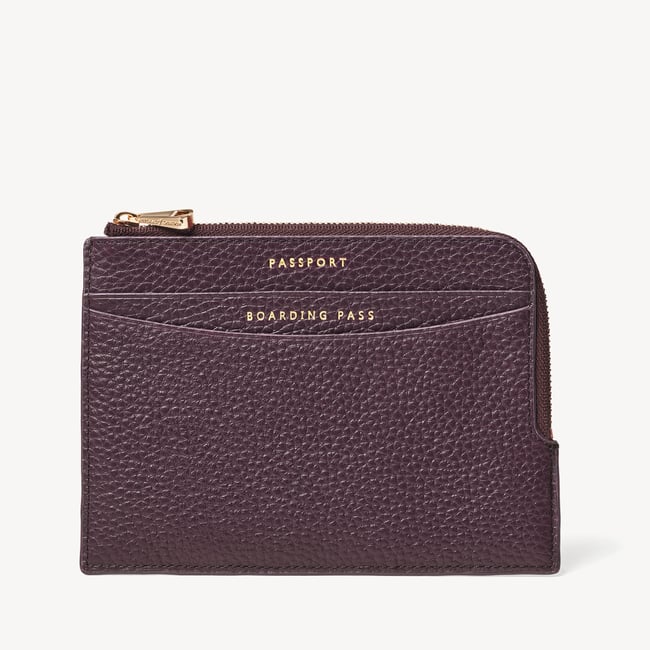 Zipped Travel Wallet Fig Pebble