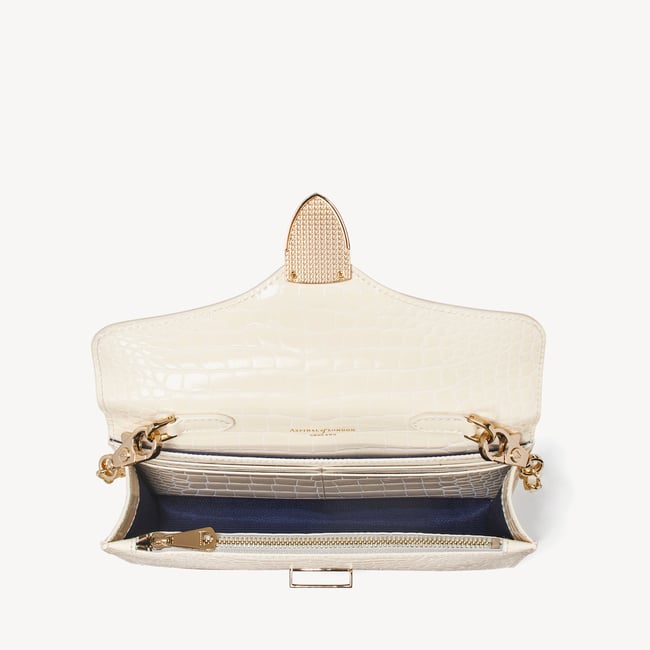 Mayfair®Clutch Ivory Patent Croc