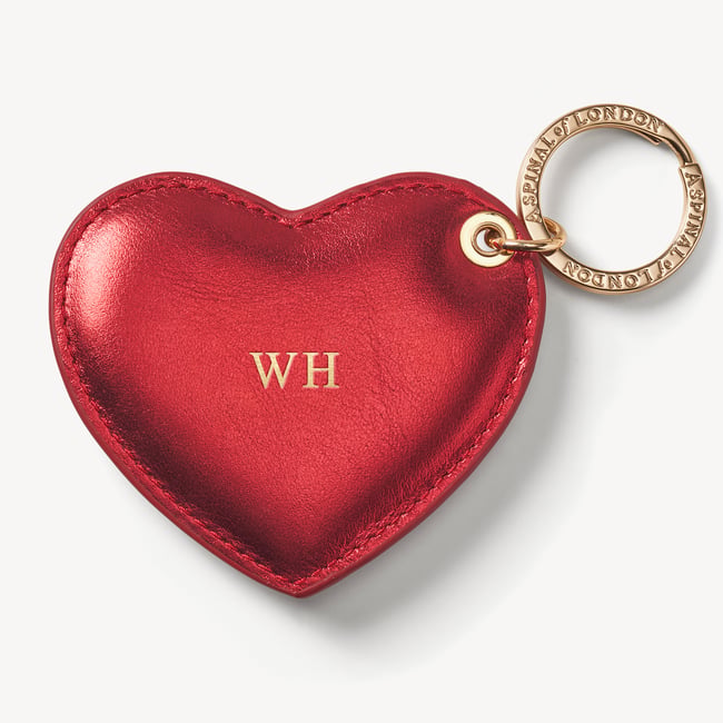 Heart Keyring Smooth Tinsel Red