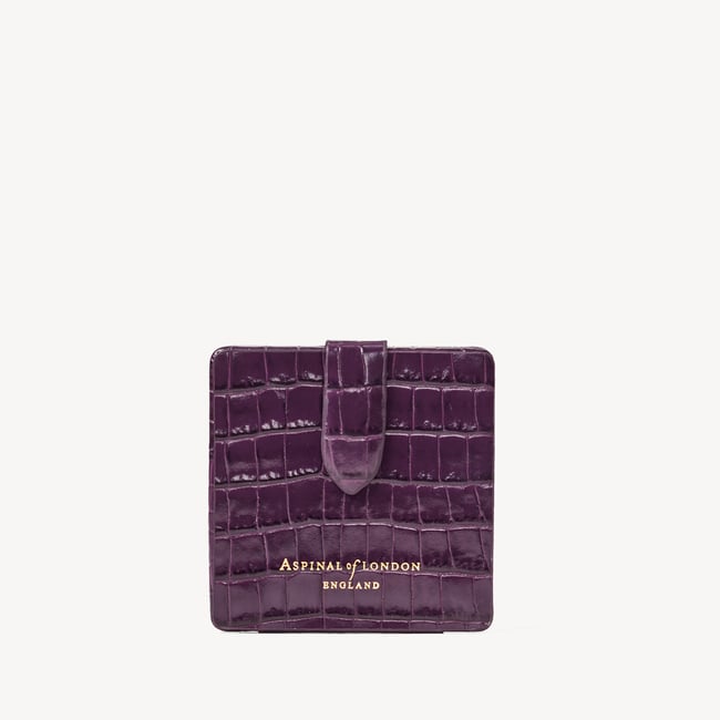Compact Mirror Deep Shine Fig Small Croc
