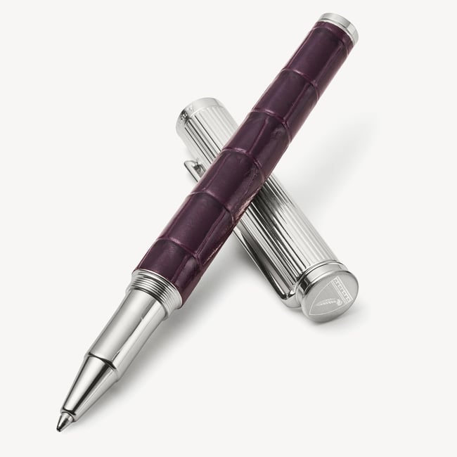London Ballpoint Pen Deep Shine Fig Small Croc
