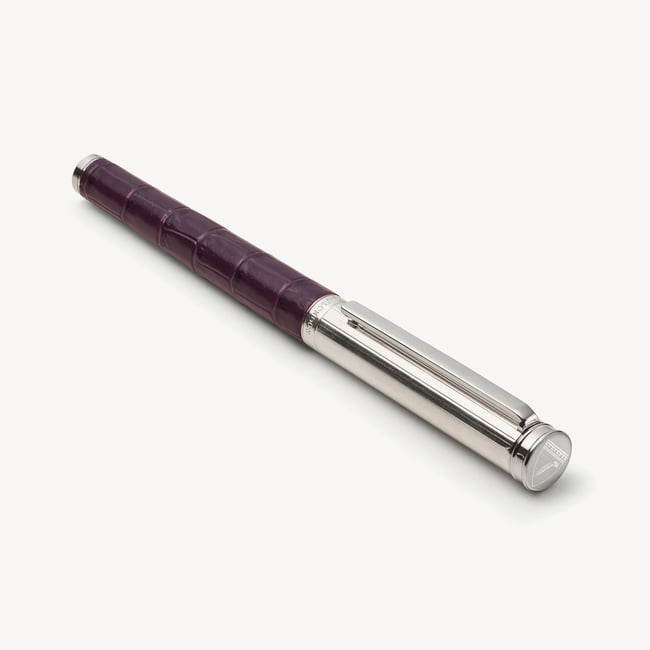 London Ballpoint Pen Deep Shine Fig Small Croc