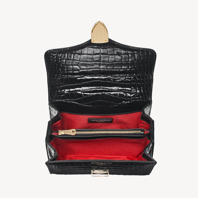 Midi Mayfair® Black Patent Croc