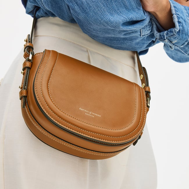 Small Stella Satchel Crossbody Smooth Tan