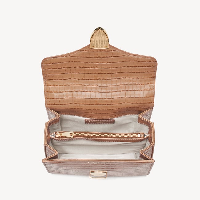Midi Mayfair® Deep Shine Caramel Small Croc