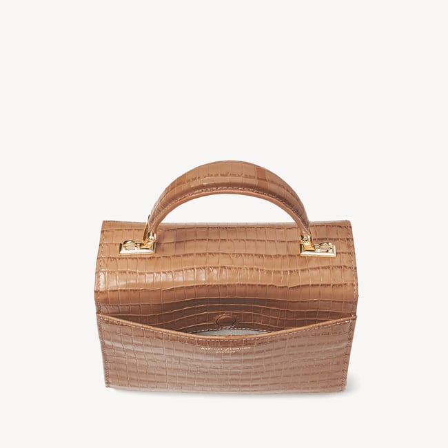 Midi Mayfair® Deep Shine Caramel Small Croc